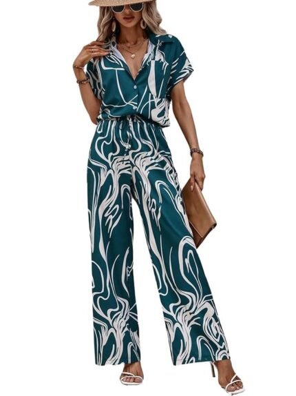 Women's Cotton Blend Co Ord Set For Women | Co Ord Set For Women Stylish | Festive Co Ord Set For Women | Travel Co Ord Set For Women | Half Sleeve Women's Co-Ord Set